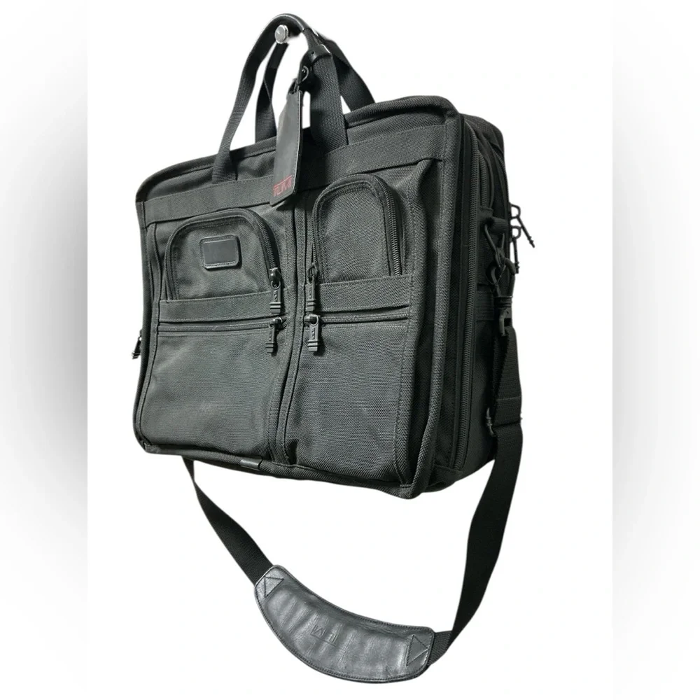 Tumi Deluxe Black Nylon Durable Organizer Laptop Briefcase